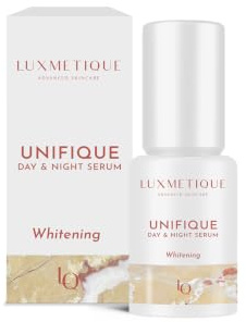 Unifique Day & Night Serum Luxmetique – Serum gegen Flecken und Akne, Tyrosinase-Inhibitor, gleicht den Ton, Helligkeit und Antioxidans, Tag und Nacht, 30 ml