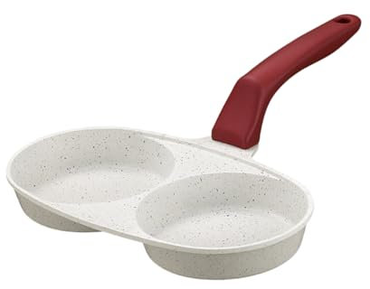 PRETYZOOM Frühstückspfanne 2 Eierpfanne Küchenkochgeschirr Pfannkuchenpfanne für Burger eierbratpfanne Chefkoch Pfanne für Eier Bratpfannen antihaftbeschichtet medizinischer Stein rot