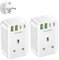 2 Pack European Plug Adapter, UK to EU Travel Adaptor 35W USB C Fast Charing Travel Adapter for Germany France Spain Turkey Greece Iceland Poland Russia Portugal Austria(Type E/F)