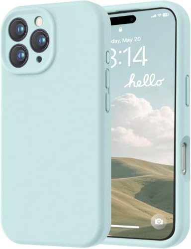 LOVE 3000 Designed for iPhone 16 Pro Case, Premium Silicone with [Soft Anti-Scratch Microfiber Lining] Shockproof Protective Phone Case for Lanyard 6.3, Mint