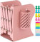Verstellbare Buchstütze, Verstellbar Buchstützen Kinder Metall Bücherhalter Erweiterbar Metall Bücherstützen mit Stifthalter Bücherhalter Buchständer für Büro Zuhause Schule Bibliothek (Rosa)