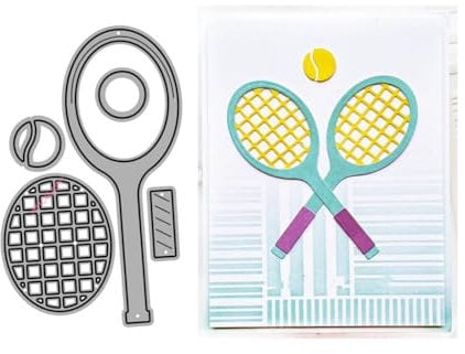 Sredwtk Tennis Stanzschablonen Metall Prägeschablonen Stanzformen Schneiden für DIY Karte Sammelalbum Scrapbooking Fotoalbum Deko