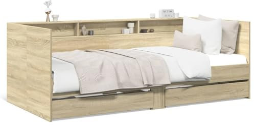 Xichuzi Tagesbett mit Schubladen Sonoma-Eiche 90x190 cm Holzwerkstoff, Bett, Bettgestell, Jugendbett, Schlafzimmer Bett, Bed Frame -3280855