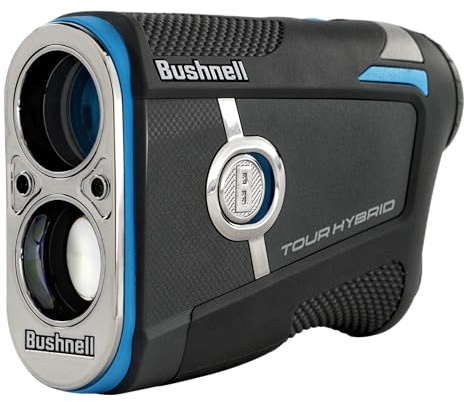 Bushnell Golf Tour Hybrid Laser Rangefinder – GPS, Slope Compensation, Pinseeker w/Visual JOLT Flag Lock, Magnetic Cart Mount, Front/Center/Back Distances, 500+ Yard Range