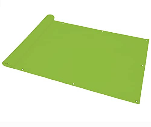 Balkon-Sichtschutz, 60 cm x 900 cm, Stoff, mit 90 % Sichtbarkeit, Verstopfung und Ösen, Grün