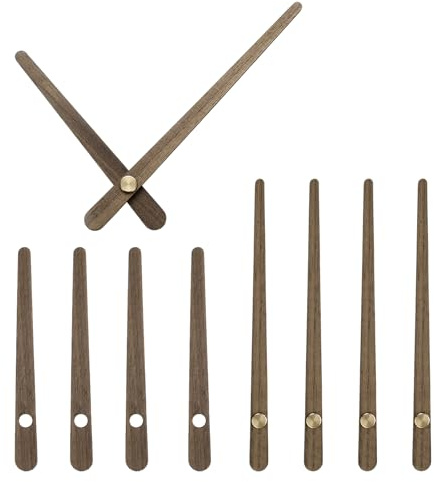 QUARKZMAN 5 Set Holzzeiger Nur Walnussholz Zeiger Uhr Kit 5,28 Zoll | Für Uhr DIY Reparaturteil Ersatz Passend für 12 Zoll Wanduhr, 12 Zoll