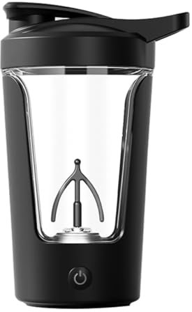 Gorise Shaker Proteico Elettrico Da 450 Ml, Shaker Proteico Automatico Ricaricabile Tramite USB, Design Anti-perdita Tritan, Bottiglia Da Viaggio Con Manico (nero)