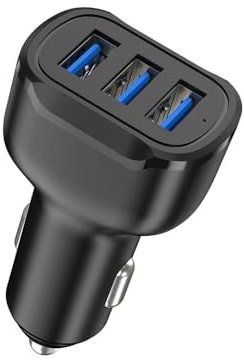 Auto Caricabatterie per Lancia Thesis Trevi Voyager Ypsilon Zeta,Ricarica Rapida Caricabatterie,Presa Accendisigari USB Fast Charging Caricabatterie,Caricabatterie Rapido Accessori,3 USB