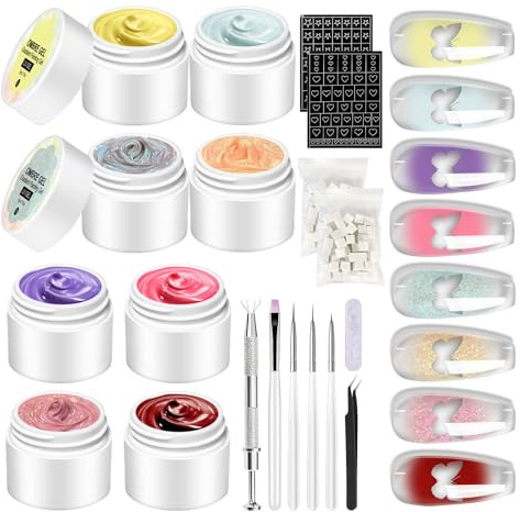 Pat Gel Set Für Die Nägel 8 Farben UV LED Aushärtung Mit Verlauf Design