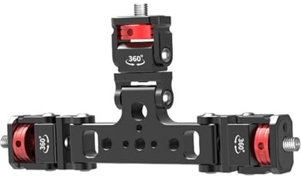 Dreifach-Adapter, Aluminium, 360 Grad verstellbar, 1/4 Zoll Gewinde für Kamera, Telefon, Stativ, Live-Stream und Vlog-Studio, Kamerahalterung für Live-Streaming