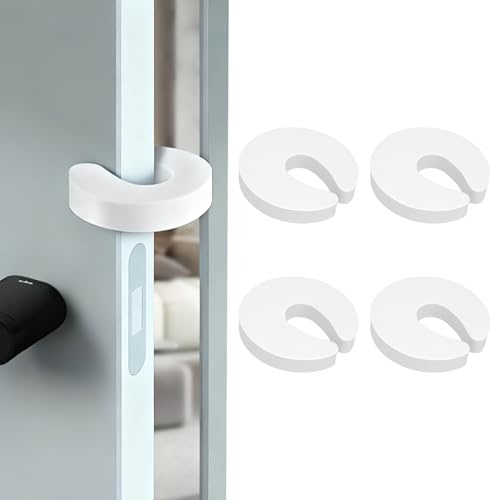 Door Pinch Guard Door Slam Stopper 4 Pack White Soft Foam Doors Stopper to Keep Doors Open