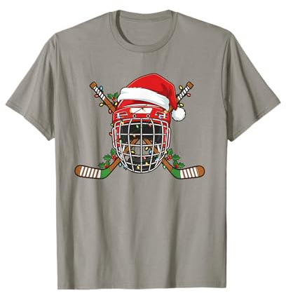 Casque de Hockey sur Glace de Noël pour Hommes, garçons, Enfants, Adolescents T-Shirt
