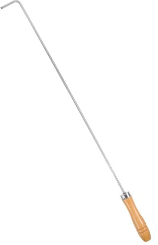 TOBBOMEY Tisonnier à Feu Long en Acier Inoxydable 201 Épais 5mm, Longueur 55 Cm, Outil Résistant la Chaleur pour Cheminée Intérieure et Barbecue, Tisonnier Charbon de Bois pour Usage