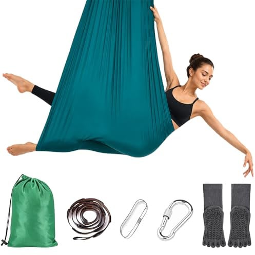 Herbst Aerial Yoga Hängematte 280x150cm mit Verlängerungsgurt & Karabiner