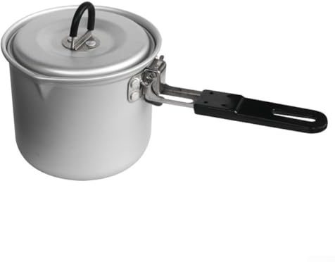 Pot à lait en alliage d'aluminium 770 ml avec couvercle et poignée pliable pour randonnée, pique-nique, cuisine en plein air et voyage