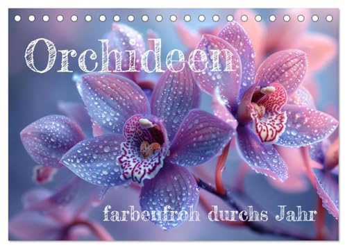 Orchideen - farbenfroh durchs Jahr (Tischkalender 2026 DIN A5 quer), CALVENDO Monatskalender: Motivkalender Orchideen (CALVENDO Natur)