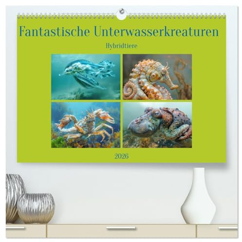 Fantastische Unterwasserkreaturen - Hybridtiere (hochwertiger Premium Wandkalender 2026 DIN A2 quer), Kunstdruck in Hochglanz: Geschöpfe aus der Kreativküche (CALVENDO Tiere)