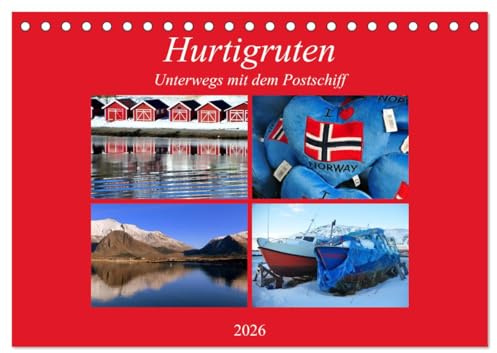 Hurtigruten - Unterwegs mit dem Postschiff (Tischkalender 2026 DIN A5 quer), CALVENDO Monatskalender: Für die einen ist es die schönste Seereise der ... Art Norwegen kennenzulernen. (CALVENDO Orte)