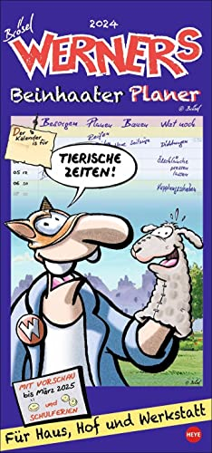 Werner Werkstattplaner 2024. Praktischer Wandkalender mit frei einteilbaren Spalten. Humorvoller Terminkalender mit kultigen Werner-Cartoons.