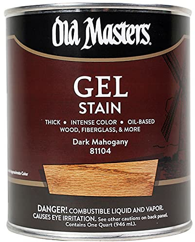 Old Masters 81104 Gel Wood Stain, 1 Quart, Dark Mahogany