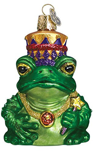 Old World Christmas Frog King Glass Blown Ornament for Christmas Tree