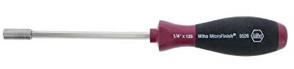 Wiha 52650 Bit Holding Screwdriver with MicroFinish Handle, Magnetic, 1/4 x 125mm
