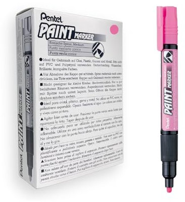 Pentel Paint Marker Lot de 12 Marqueurs permanents MMP20 Encre peinture Rose