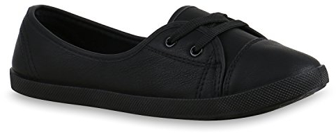 stiefelparadies Damen Sportliche Ballerinas Schuhe 137699 Schwarz Glatt 40 Flandell