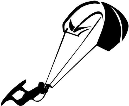 Kite Surfing Kite Surfer Aufkleber Surf Surfen Sport Aufkleber in den Größen 10cm,15cm,20cm oder 25cm (144/4) (10cm, Weiß Glanz)