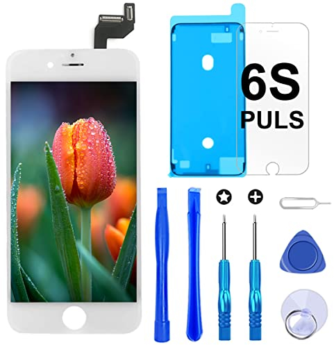 Brinonac Für iPhone 6S Plus Display LCD Touchscreen Digitizer Ersatz Bildschirm Front Komplettes Glas mit Werkzeug und Display Schutzfolie (5,5, Weiß)
