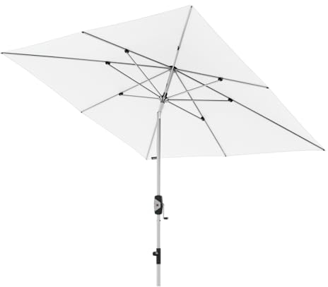 Knirps Automatic Sonnenschirm 240x240cm Weiss I innovativer UV-Schutz mit automatischem Öffnen & Schließen I stabiler Gartenschirm I Terrassenschirm kompakt I große Schirmfläche