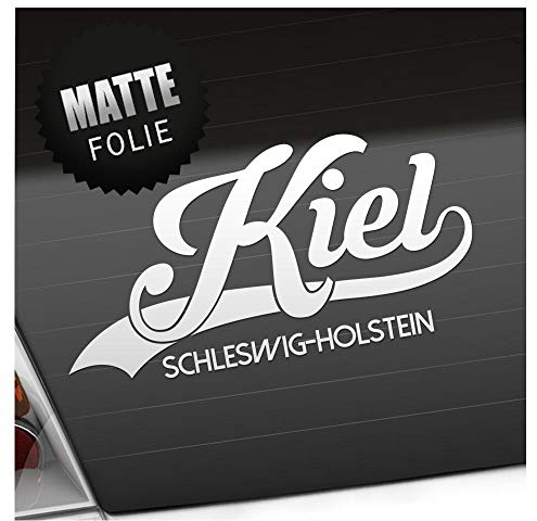 Kiwistar - Autoaufkleber - Kiel Schleswig-Holstein - Mattweiss - 40x18cm - Aufkleber für Auto, Laptop, Fahrrad, LKW, Motorrad mehrfarbig JDM Decal Racing