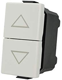 Pulsante Doppio Tasto Saliscendi 1P+1P 16A Bianco Compatibile con Bticino Matix