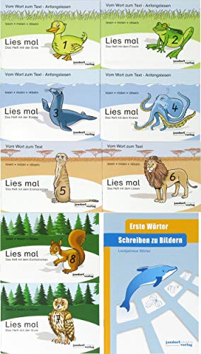Jandorfverlag Lies Mal Hefte 1-8 und Schreiben zu Bildern - Lautgetreue Worte (Delphin)