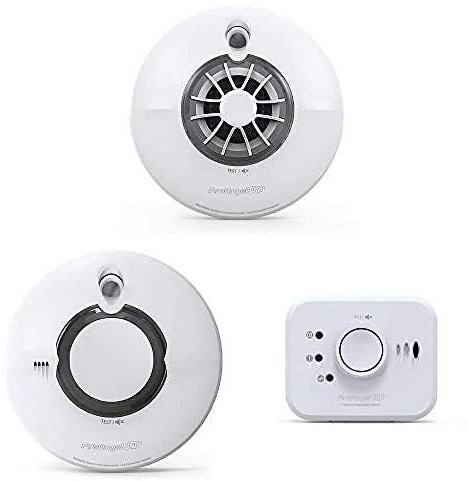FireAngel Pro Connected Battery Powered Wireless Smoke Alarm x2, Heat Alarm + CO Alarm Kit