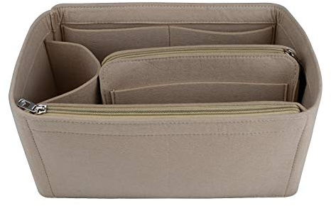 NOTAG Taschen Organizer Filz Tasche Organizer Einsatz Handtasche Multi Pocket Tote Organizer Tasche (Beige, Klein)