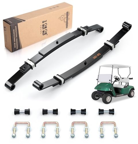 10L0L Kit di molle a 3 lamelle per carrello da golf per EZGO TXT Medalist 1995-2013, set completo con boccole, manicotti e bulloni a U, sostituisce 70506-G01, 74135-G01, 74207-G01, 74207-G03