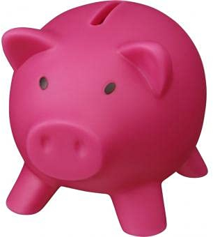 Sparschwein aus PVC mit weichem Körper in lebendigen Farben. Originelle Sparbüchse für Kinder, mit Deckel, leicht und robust (fuchsia/rosa)