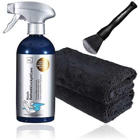 Detail Passion Bundle Innenraumreiniger Innenraumpflege Auto Set: Koch Chemie MultiInteriorCleaner 750ml + 2 Mikrofasertücher +Pinsel