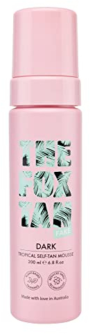 The Fox Tan - Selbstbräuner - Dark Tropical Self-Tan Mousse - für den Körper mit 100% natürlicher DHA, Selbstbräunungs-Mousse ohne Selbstbräuner-Geruch, 200 ml