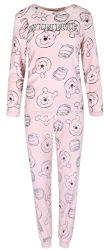 Winnie The Pooh Disney Pigiama Rosa in Pile Caldo da Donna, Maniche Lunghe XXS