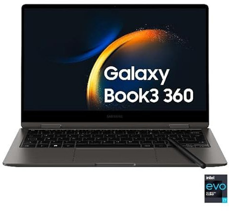 Notebook Galaxy Book 3 360 NP734QFG-KA1IT – 13.3″ Touch FHD, i7-1360P, RAM 16GB LPDDR4, Iris Xe, SSD 512GB,11 Pro