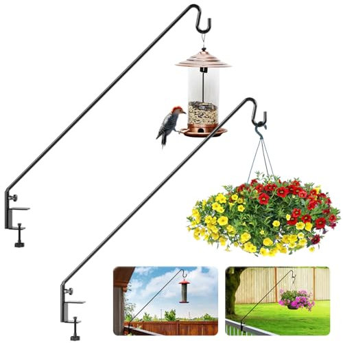 Idzo Deckhaken für Vogelfutterspender, 109,2 cm Deck-Vogelfutterspender, Pflanzenaufhänger für Geländer, 7,6 cm rutschfeste Klemme