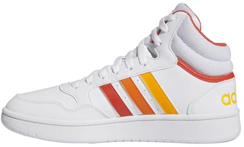 Adidas Damen Hoops 3.0 MID Shoes, Cloud White/preloved red/ORANGE, 44 EU