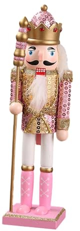 Fonowx 12 Zoll Weihnachts Nussknacker Ornament, Figur, Skulptur, Statue für Weihnachtsfeier, Tischdekoration, Rosa
