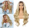 Sapphirewigs Blond Lace Front Perücke 13x4 Synthetische Körper Welle Highlight Blond Balayage Perücken Damen Party Date Tägliche Tragen Natürlich Aussehen Weihnachten 26inch