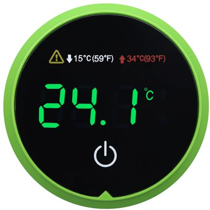 Digitales Aquarium-Thermometer LED-Anzeige Aufsteckbares Aquarium-Thermometer Standard HI/LO-Alarm Schnurloser Aquarium-Temperatursensor mit LED-Touchscreen (AT3)