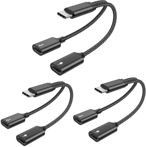 MOGOOD USB C Splitter USB C auf USBC Buchse Adapter Typ C Y Splitter Kabel (Nicht für Monitor) C Stecker auf 2 C Buchsen Kabel Doppel Typ C Anschluss Hub Typ C Lade Split Adapter für Mac,Laptop