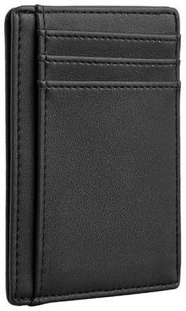 STA Distribution Porte Carte identité française, Cuir Veritable - Blocage RFID, Portefeuille Carte bancaire Anti piratage, Anti fraude | Élégant et Minimaliste (Noir)