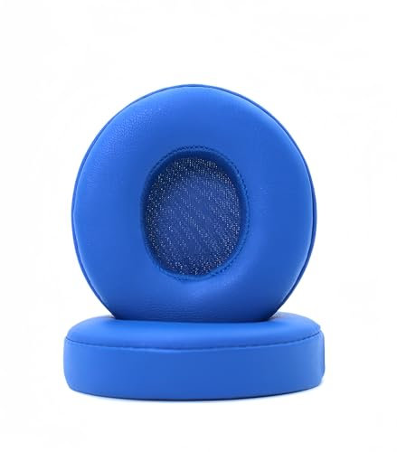 Replacement Ear Pads Compatible with Beats Solo 2.0 Solo 3.0 Wireless Headphones Soft Comfort Protein Leather Memory Foam Resilient（Blue